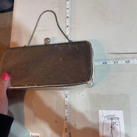 Vintage Rulo Creations Women's Shimmer Clutch Handbag Evening Bag‎ Silver Small - Picture 14 of 15